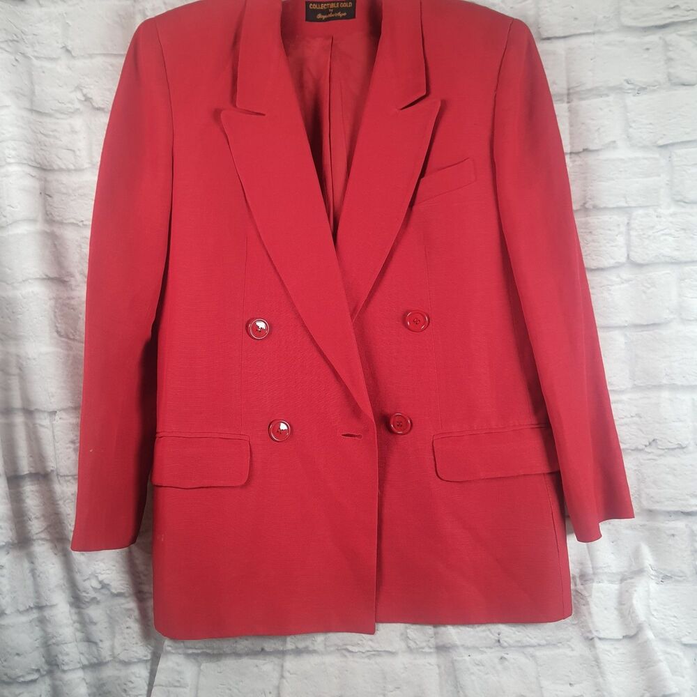 Vintage Giorgio Sant Angelo Blazer Collectible Gold Womens Size 10 Holiday Linen